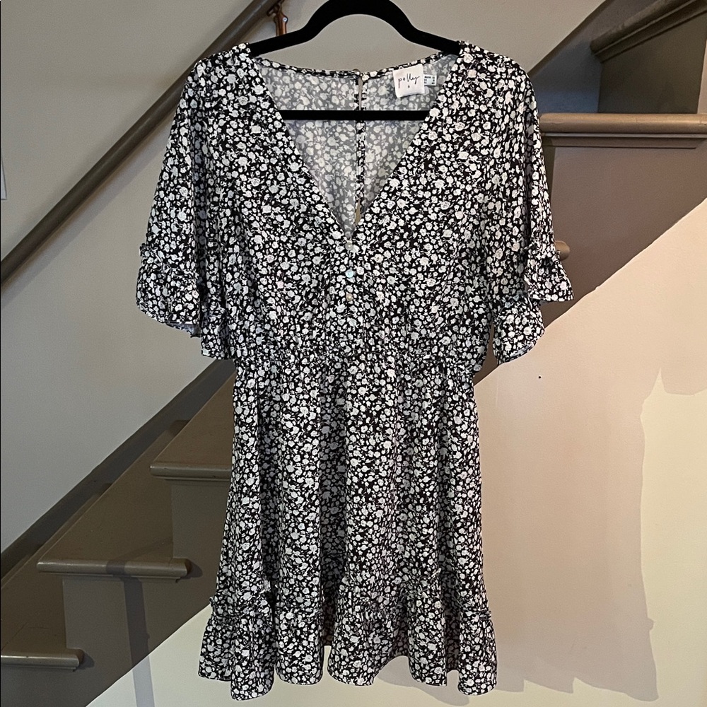 Princess Polly Floral Black and White Dress